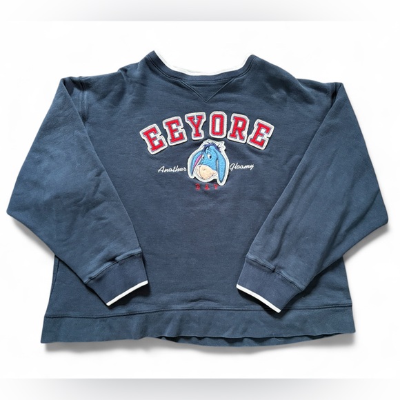 Vintage Eeyore Disney Store Dark Blue Sweatshirt - Picture 1 of 4